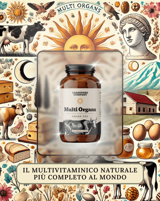 multi organs presentazione mix di organi bovini grass fed in capsula