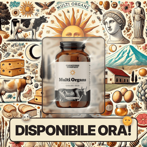 presentazione multiorgans mix di organi di bovino grass fed cuore rene fegato