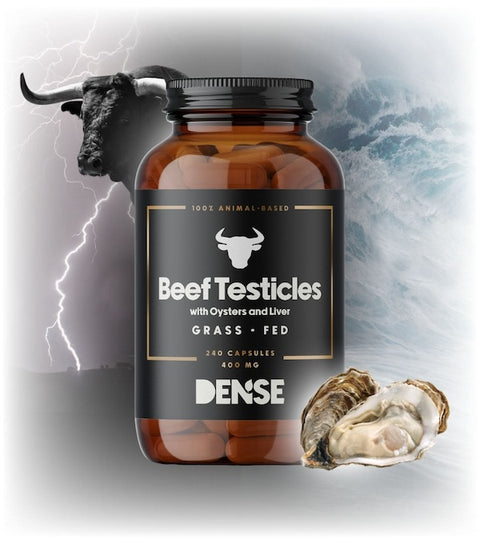 testicoli di toro grass fed con ostriche e fegato grass fed